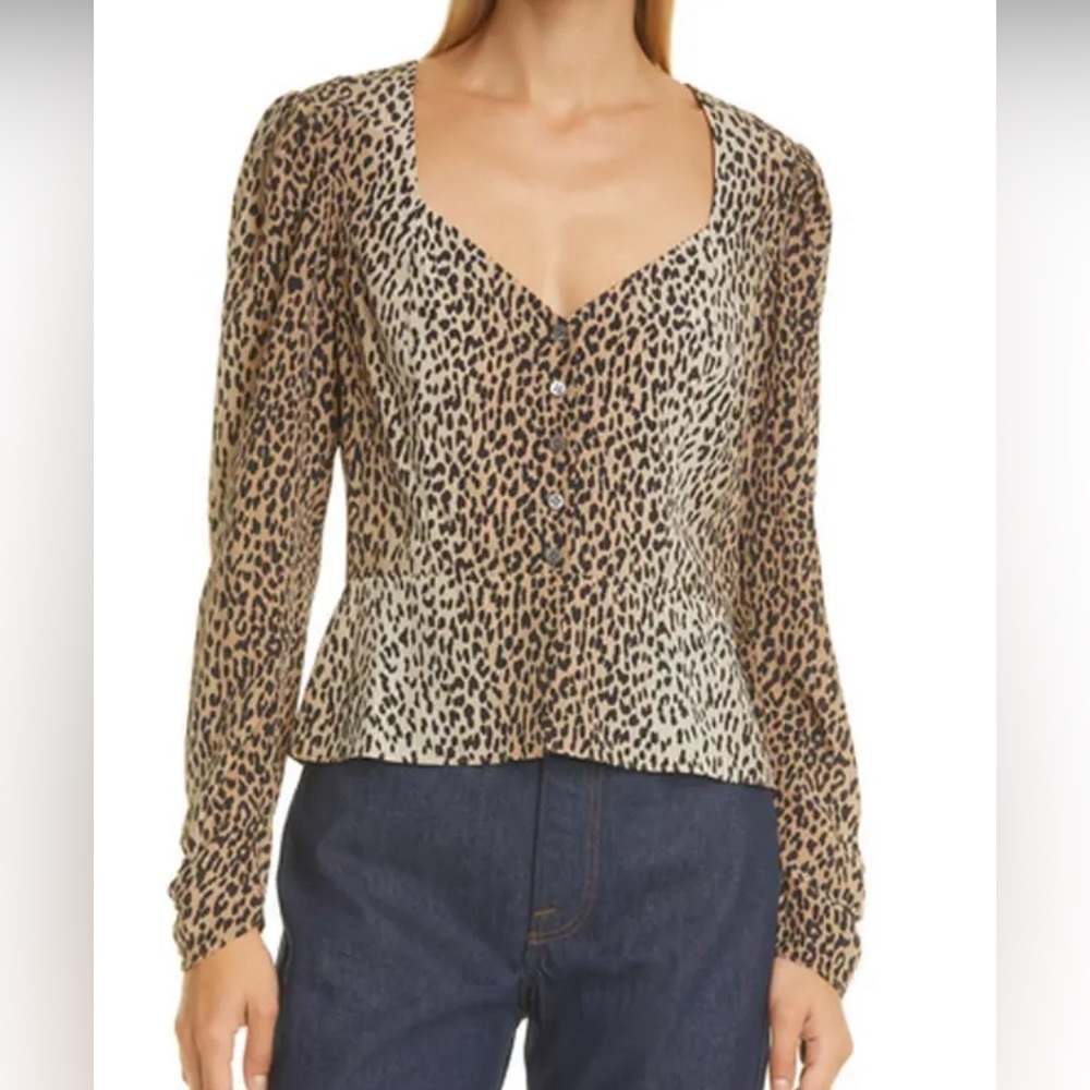 Frame Denim Leopard Print Blouse